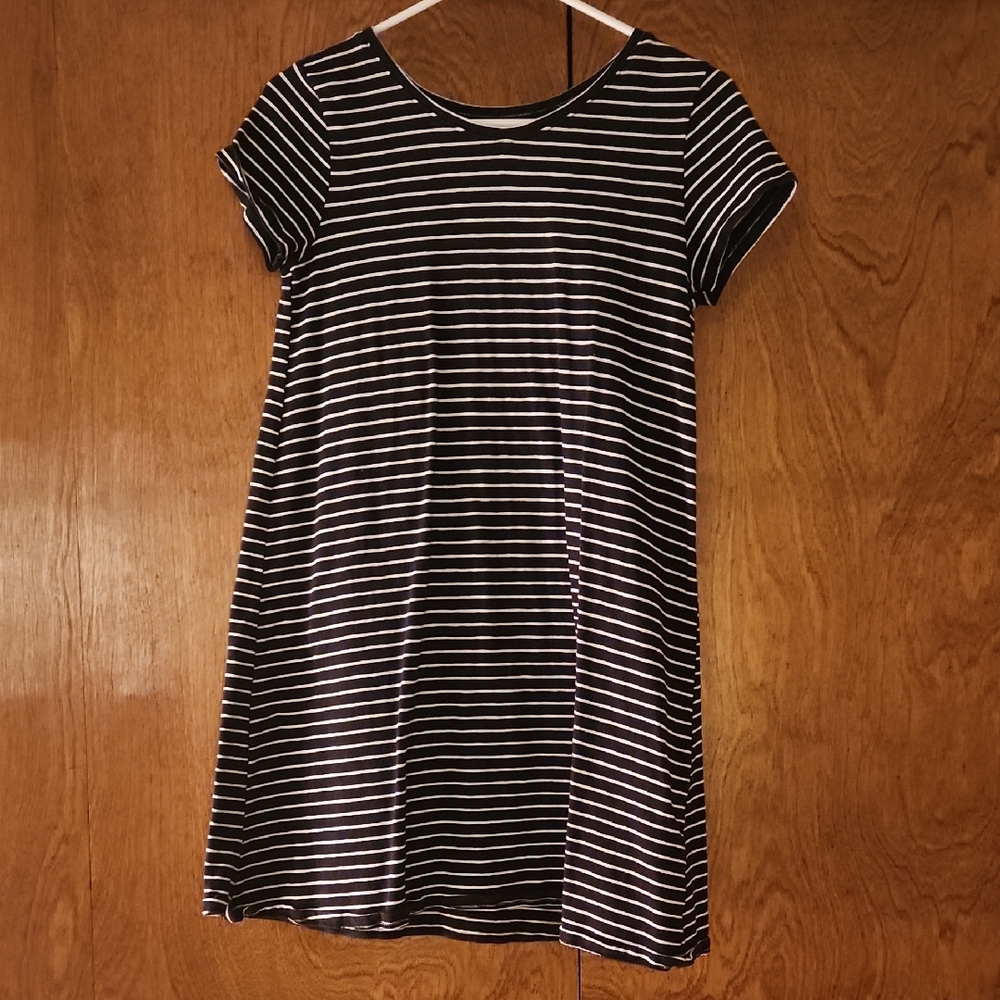 SO Striped Black and White Casual Kids Dress